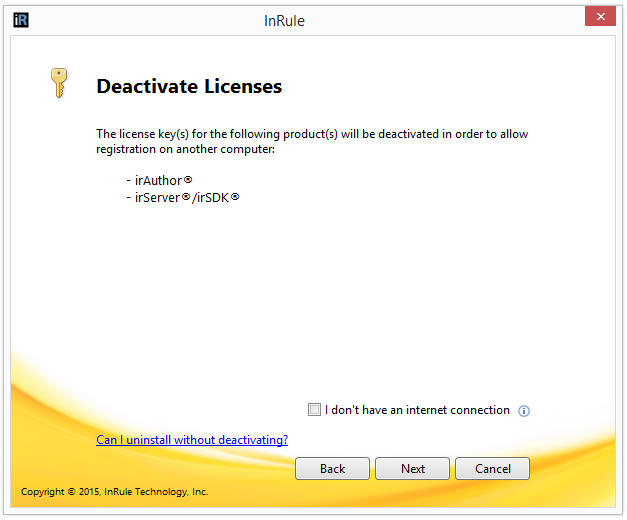 Deactivate licenses