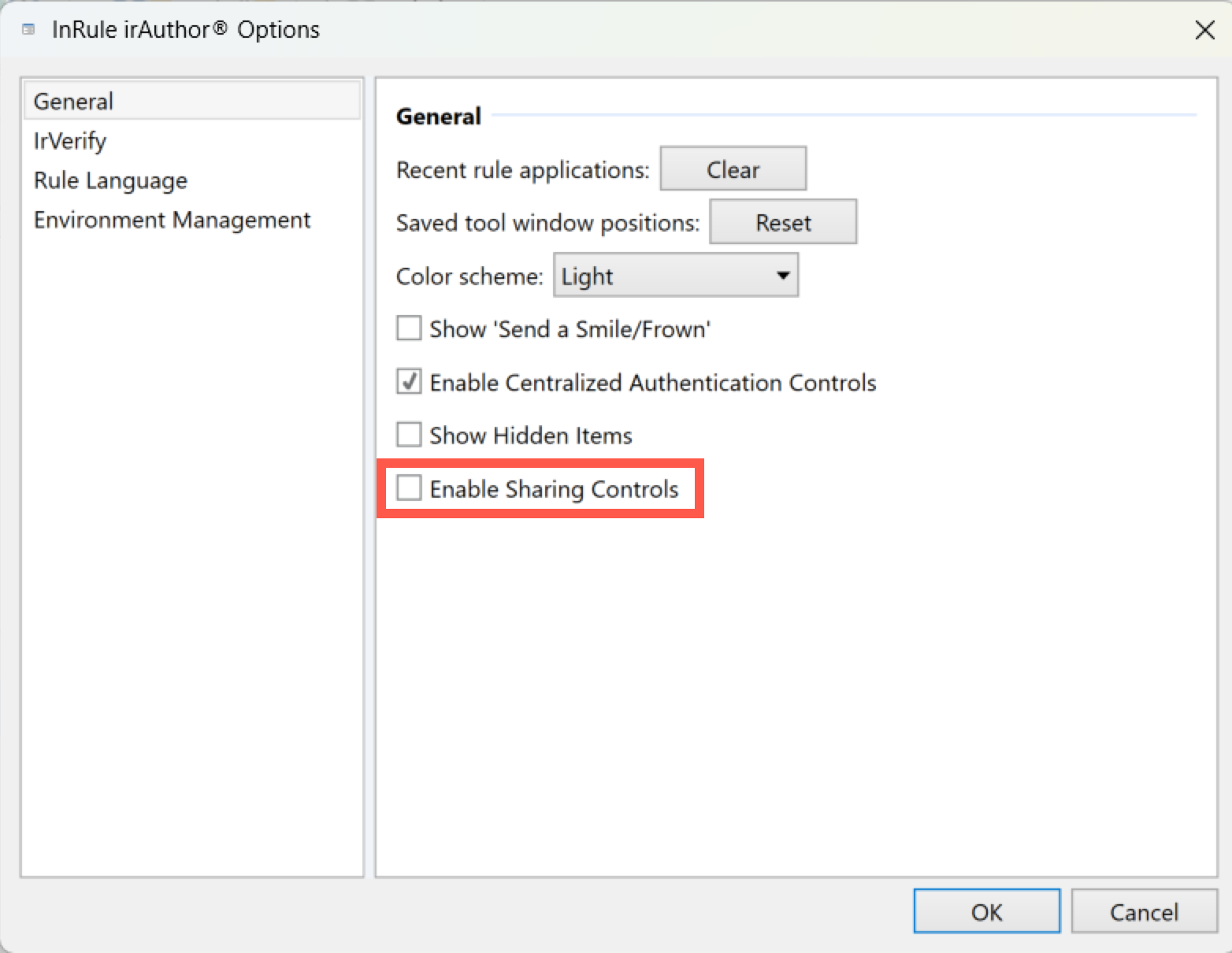 Enable Sharing Controls