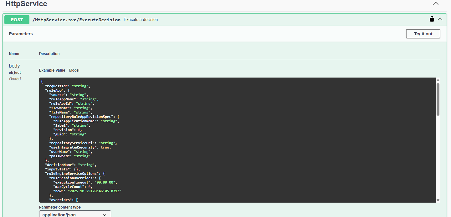 Rule-Execution-API-Swagger-Page