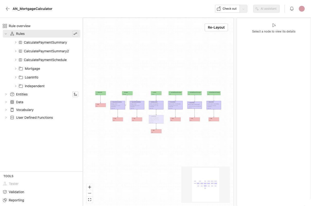 Screenshot of a Rule Flow