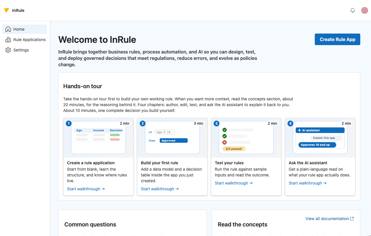 Screenshot showing irAuthor Web home screen